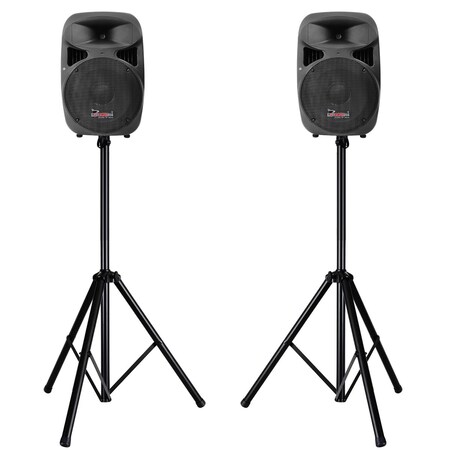 5 Core Premium 15" Inch Passive DJ PA Speaker Pair System Each 250W RMS(1600W PMPO) ABS Lightweight Cabinet XLR, 1/4, Speakon, 8 Ohm, Stand Mountable With Tripod Speaker Stand & Bag 5 Core PC SS 2PCS PC SS 2PCS